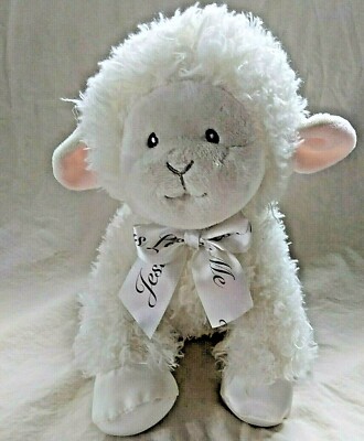 White Lamb Stuffed Animal Aurora Baby Musical Wind Up White Sheep