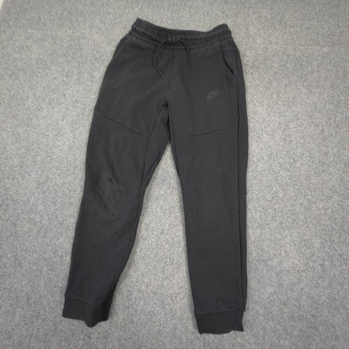 Nike Track Pants Kids LARGE Black Tech Fleece Activewear Drawstring Logo Size L - Picture 5 of 10