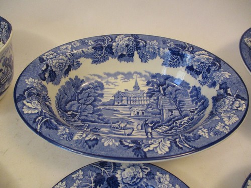 13 Piece Lot Enoch Woods Sons English Scenery Serving Pieces Bowls Plates - Picture 6 of 10