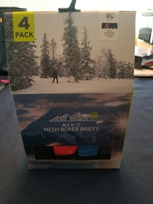 New Eddie Bauer Men's 4 Pack Mesh Boxer Briefs Mens Size XL