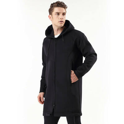 Neopren wasserdichte Herren Regenjacke winddicht Reißverschluss langer Mantel Surf Regenmantel