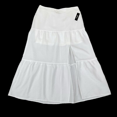 B Wear Skirt Womens Size XL White Maxi Partial Elastic Waist