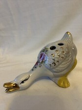 VINTAGE Toothbrush Caddy Decorative Ceramic "QUACKING DUCK" Hand Painted Holder
