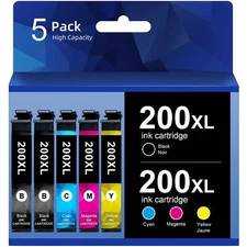 5x 200XL Ink Cartridge compatible for Epson Expression Home WF-2530 WF-2540