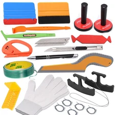 Vinyl Squeegee Kit Car Wrap Application Tool Badge Remover Window Tint Film Tool