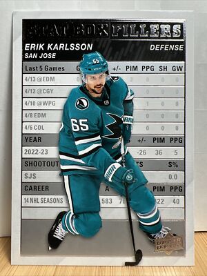 2023-24 Upper Deck Erik Karlsson Stat Box Fillers  Insert Card #SB-4