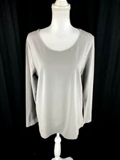 Duluth Trading Womens Top 2XL  Pewter Gray Cotton Long Sleeve Casual Essential
