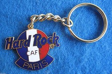 PARIS FRANCE FRENCH TRICOLOUR FLAG CLASSIC LOGO HRC KEYCHAIN 4LC Hard Rock Cafe