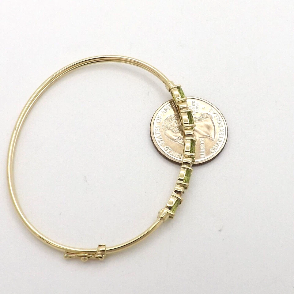 Pulseira de tênis de ouro 10k com diamante peridoto pedra de nascimento de agosto 7 polegadas nova - Imagem 2 de 4
