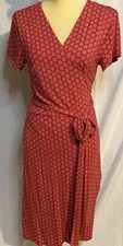 Red Floral Print ANN TAYLOR LOFT NWT $69 Soft Stretch True Wrap Dress Size 10