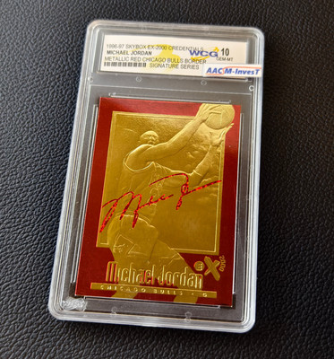1996-97 Skybox Michael Jordan Red Border 23KT Gold Card Signature Series PSA WCG
