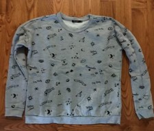MAX GRAY VELOUR GRAPHIC SWEATSHIRT SIZE XSMALL