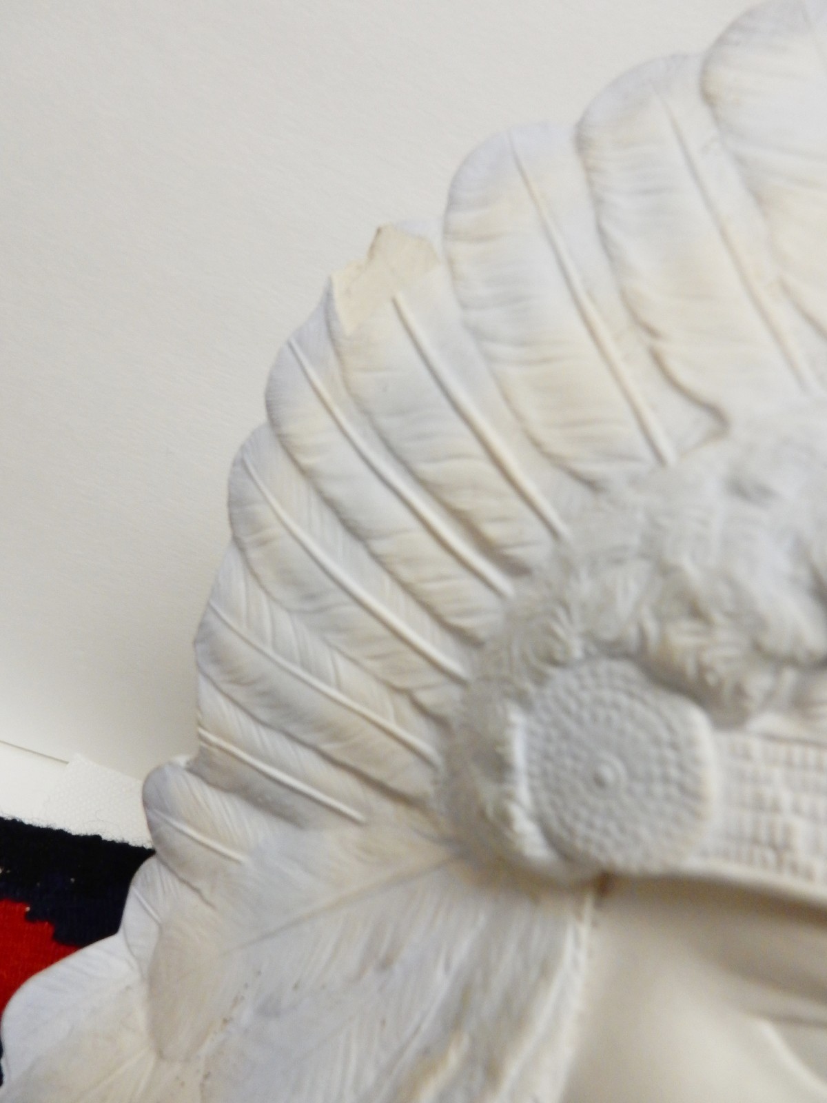 Byron Molds Bust Head Child Tribal Native Head Dress Ceramic Statue LG '82 Vtg