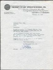 HICKORY, NC ~ Hickory Chair Mfg. Co., Furniture Mfr. ~ 1940 LETTER to CHESHIRE