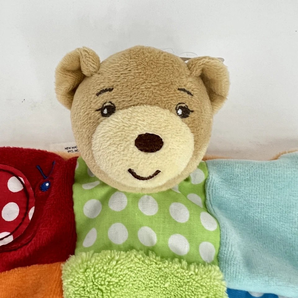 Kaloo Colors Lovey Doudou Bear Puppet Patchwork Blanket Comforter Dots RARE! NWT - Image 3 of 4