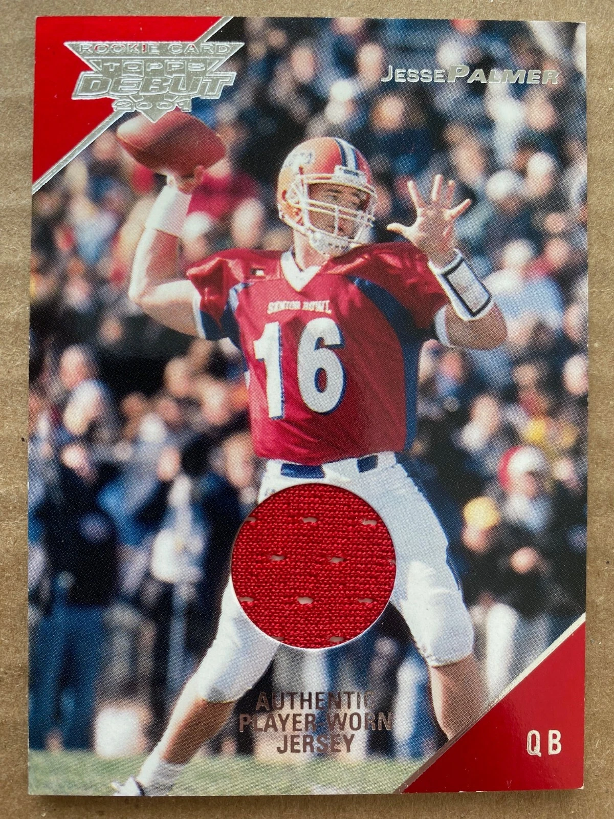2001 Topps Debut Jersey JESSE PALMER RC #120 FLORIDA GATORS /999 BACHELOR