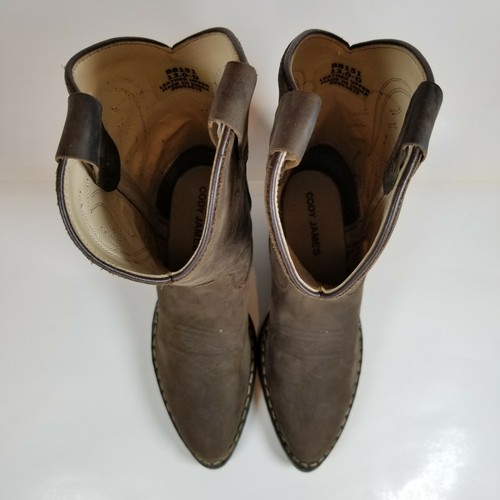 Cody James Full Grain Leather Western Boots Boys' Size US 13 D Brown Pointed Toe - Picture 4 of 12