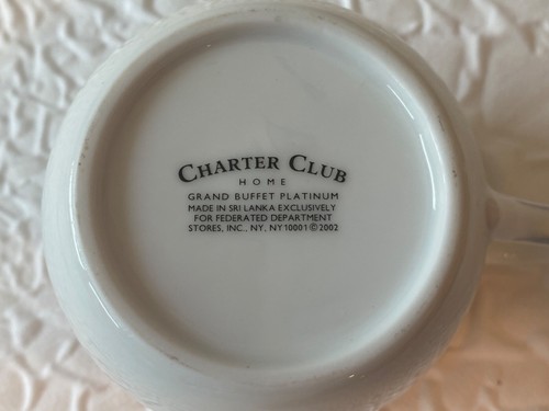 Charter Club Grand Buffet Platinum ~ Seis tazas y platillos - Imagen 7 de 10