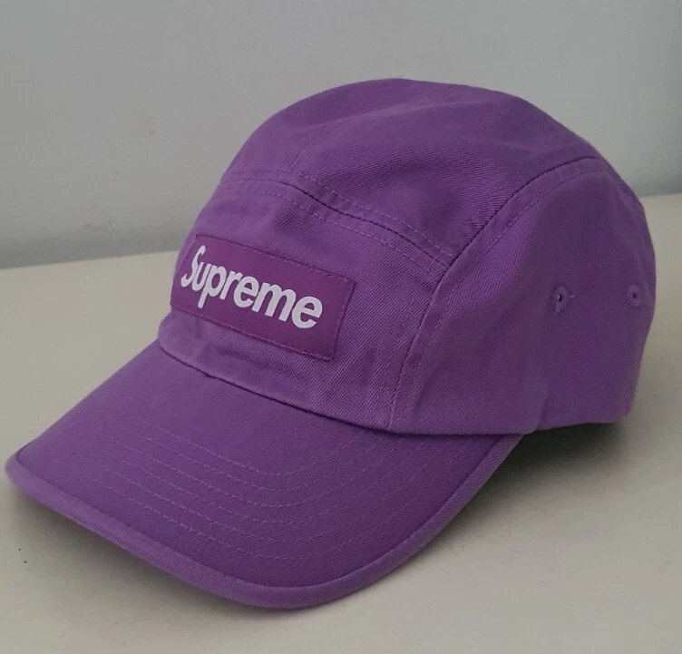 SS22 Supreme Lavé Chino Sergé Camp Violet Clair Casquette Bracelet Cuir Marron