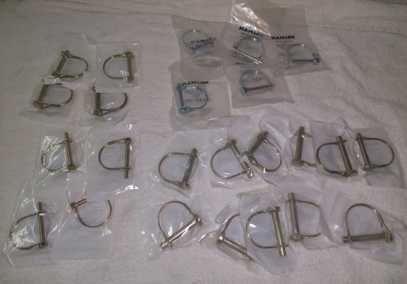 Hillman round wire lock Pin hitch pin trailer pin mixed size lot of 24