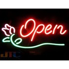 Flower Open Store Neon Light Sign 20"x12" Lamp Glass Wall Space Decor Hanging
