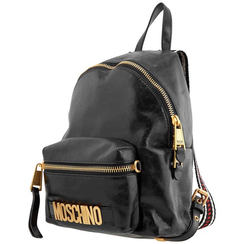 Moschino Ladies Black Logo Small Patent 