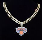 New York Knicks Gem Necklace Gold/Silver Bling Hip Hop Pendant & 24' Chain