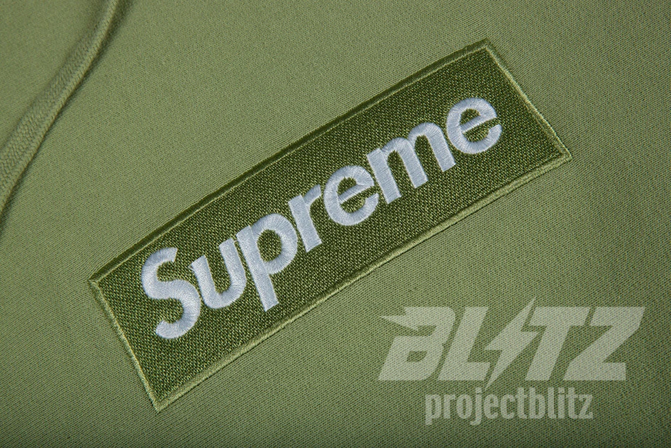 SUPREME BOX LOGO HOODED SWEATSHIRT SAGE M L FW16 HOODIE OLIVE GREEN