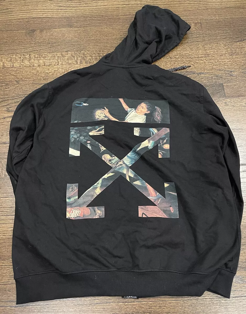 OFF WHITE C/o Virgil Abloh Main Label 2013 Full Zip Hoodie Sz S/M