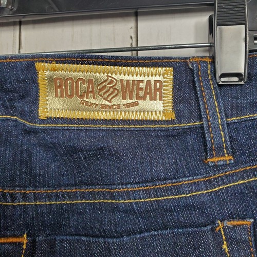 Rocawear Jeans Mid Rise Bootcut Womens Size 9 Med Wash Dark Blue Cotton Spandex - Picture 9 of 12