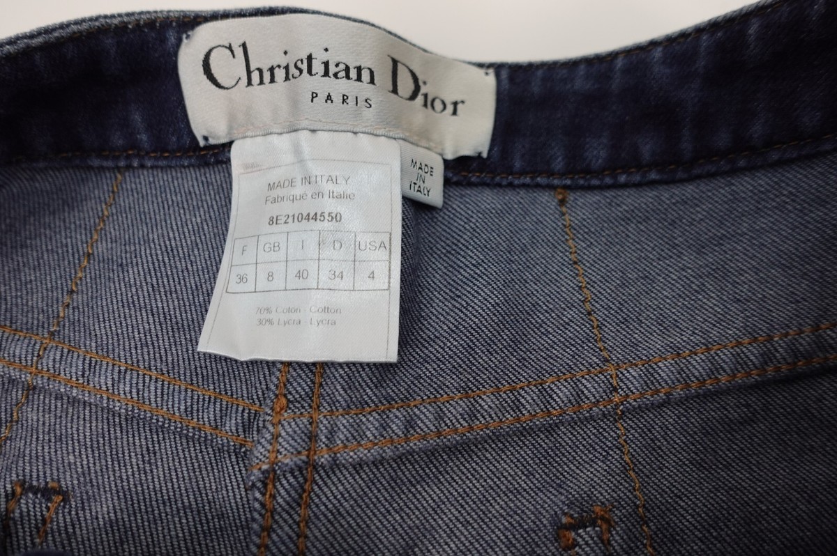 Christian Dior Women Jeans Boot Cut Denim Vintage Pants Luxury 