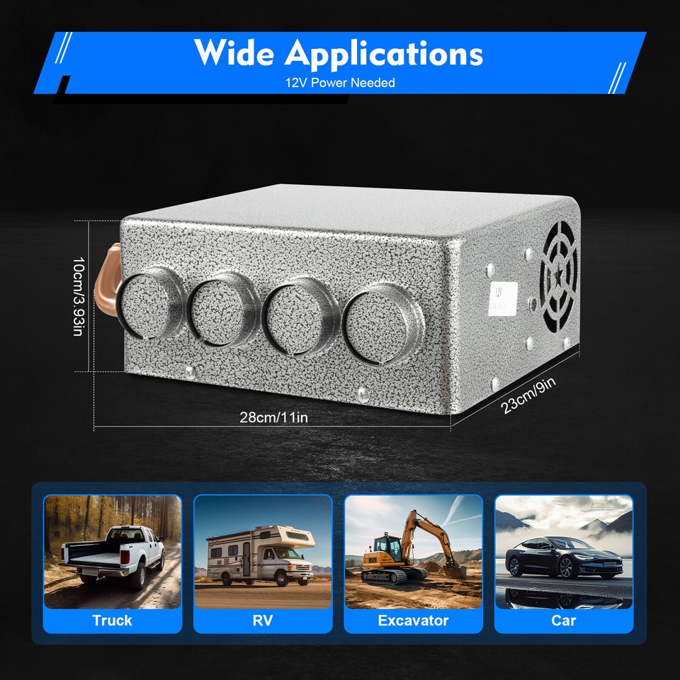 Universal Under Dash Heater Heat Defroster With Stepless Speed Switch