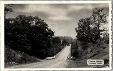 View of Road to Canton Bridge, Lisbon OH Vintage Postcard E40