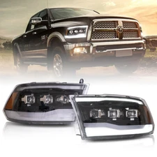 VLAND LED Projector Headlights For 2009-2018 Dodge RAM 1500 2500 3500 Blue DRL