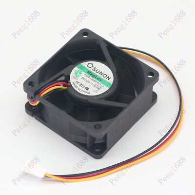 one New SUNON PMD1206PTV1-A Fan Connector 12V 4.3W 3 wire 60x60x25mm 6025