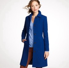 J.crew Lady Day Coat Size 4t 4 T Double Cloth Italian Wool Blue Thinsulate