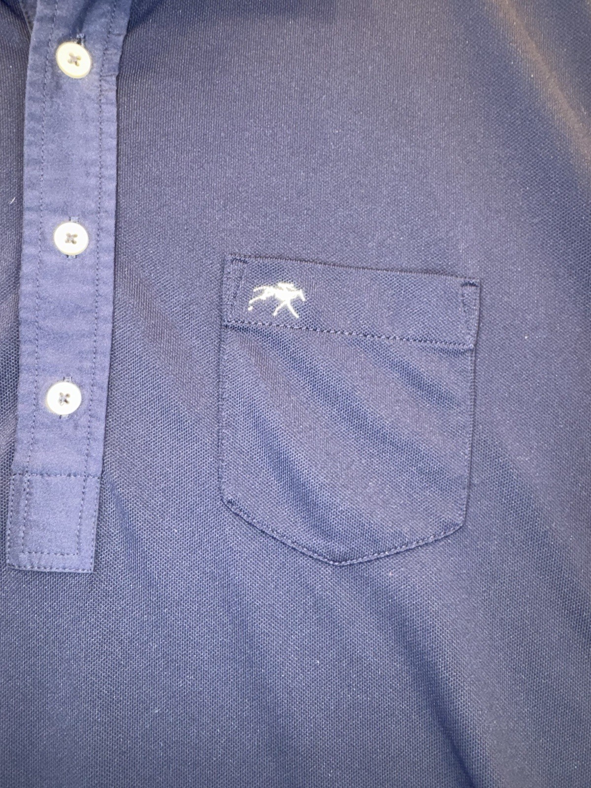 RLX Ralph Lauren Men’s Large Navy Performance Polo Shirt Pocket thumbnail 2