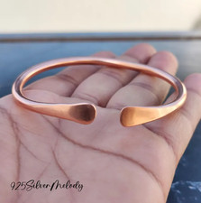 Solid Copper Plain Bangle Cuff Bangle For Men  Women Anniversary Bangles Si105