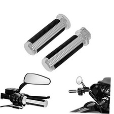 Motorcycle 1" Hand Grips Handlebar Grips Cable Throttle Fit for 3 Chrome