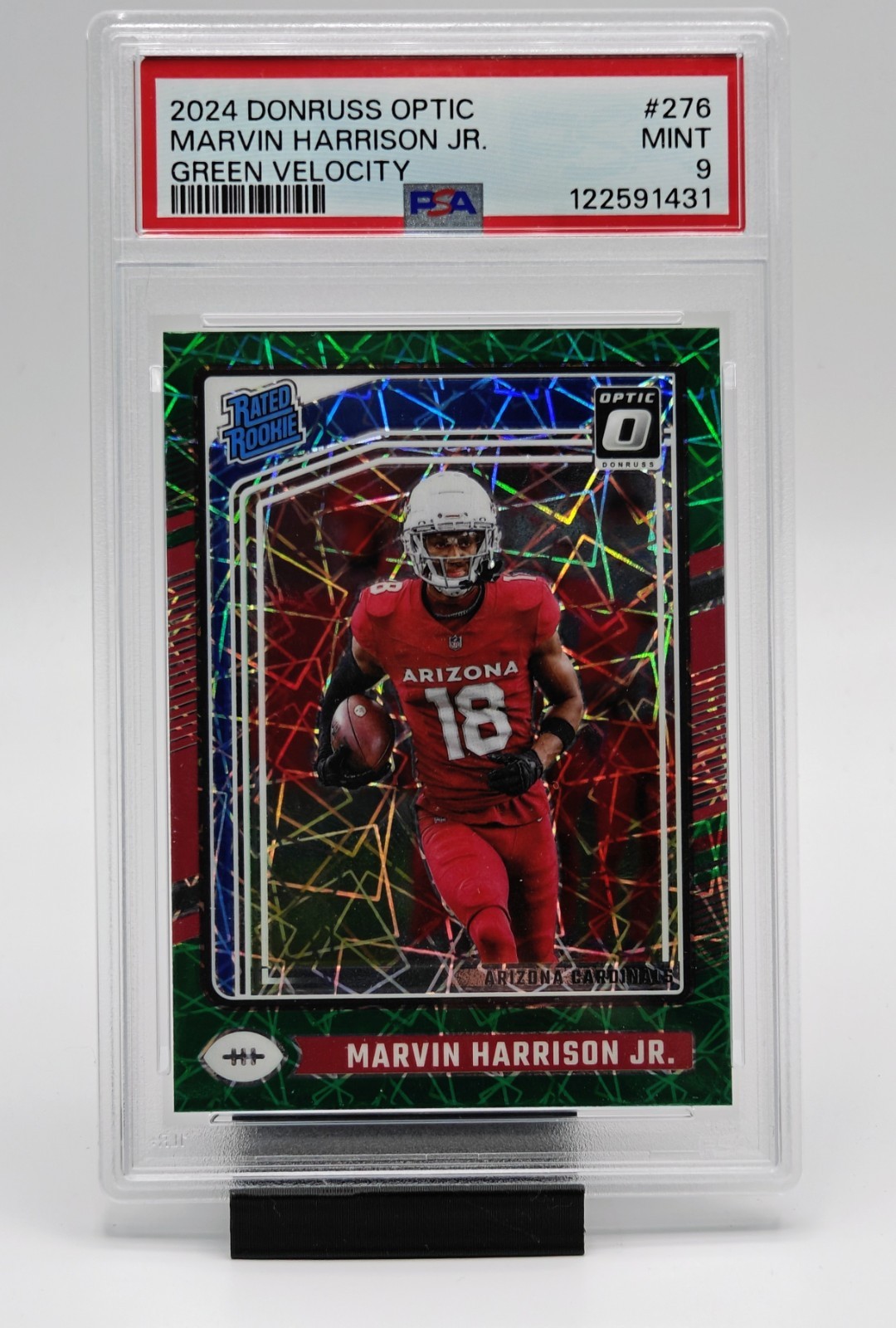2024 Donruss Optic Marvin Harrison Jr #276 Rated Rookie Green Velocity PSA 9