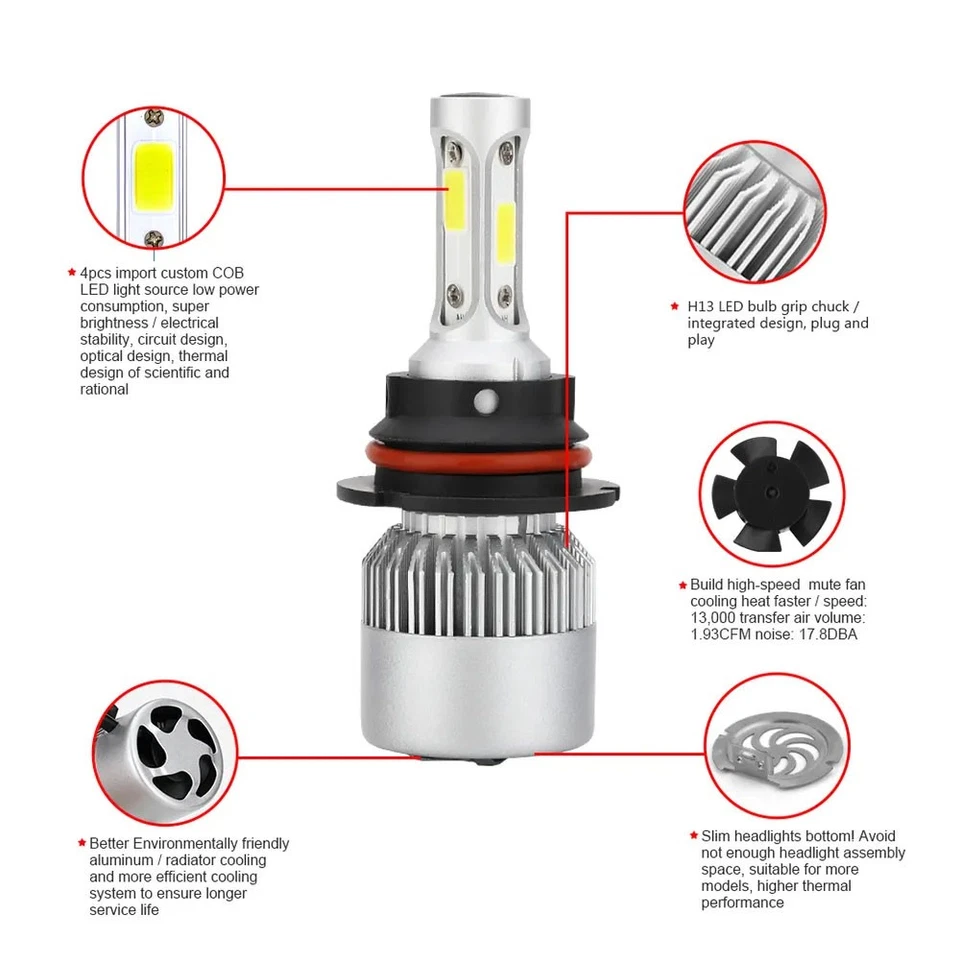 4x Faro antiniebla LED para Nissan Pathfinder 2005-2012 Combo 9007 y H11 Foto 2 de 4