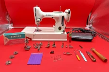 An Absolutely Beautiful 1968/69 White Singer Featherweight 221K-Refurbished Case