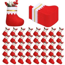 Ceenna 48 Pcs 5 Inch Mini Christmas Stockings Bulk Red Felt Christmas Stockin...