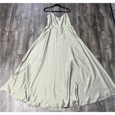 Show Me Your Mumu Dress Sage Green Satin V-Neck Maxi Spaghetti Strap Formal Gown