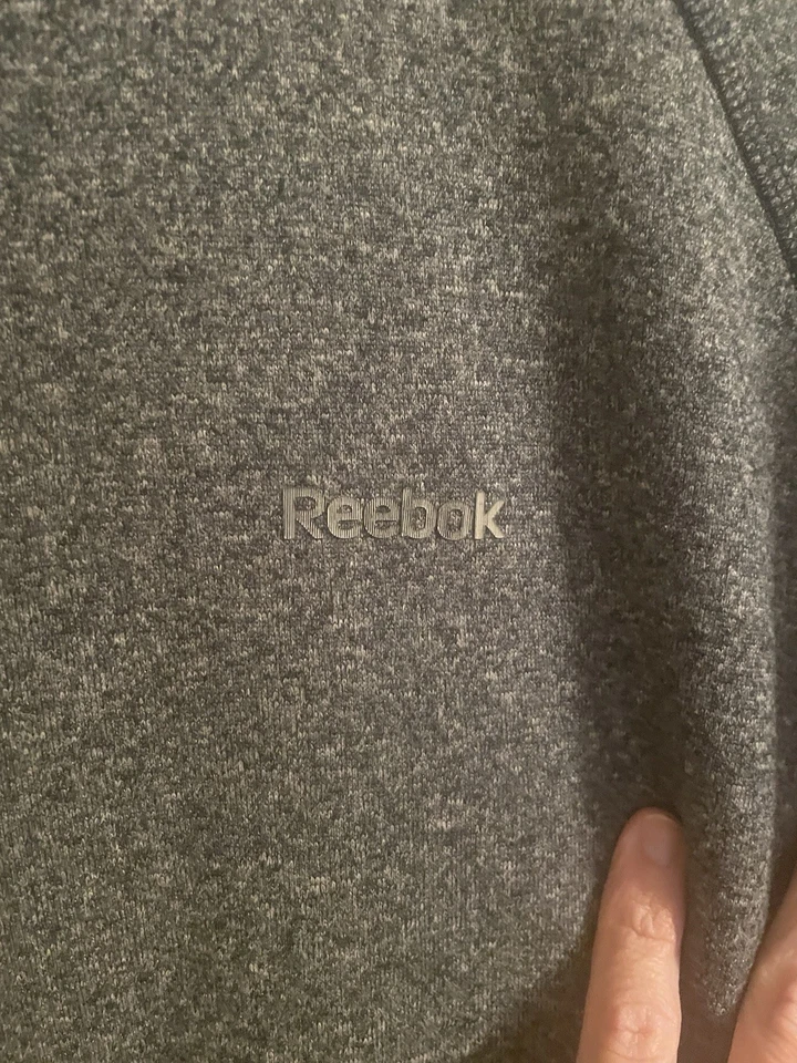 Chaqueta de hombre Reebok polar 1/4 cremallera gris carbón talla 5XL Foto 4 de 4