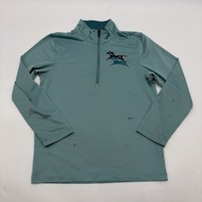 Kerrits Sweatshirt M Boy Green Solid Logo 1/4Zip . 41195