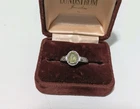 Vintage Ladies Size 8 Sterling 925 Silver Marcasite Ring With Yellow Stone B16