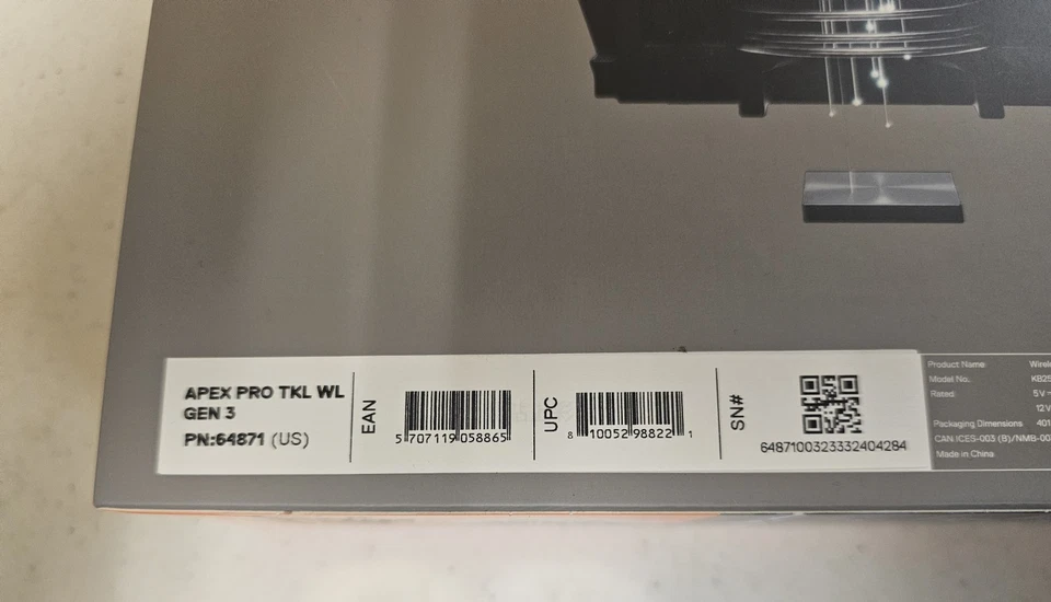 SteelSeries Apex Pro TKL WirelessGen 3 Gaming Keyboard OmniPoint 3.0 Switches - Image 3 of 4