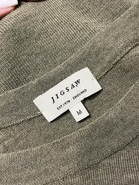 Women Jigsaw Sweater Khaki Wool 38 / M / 46