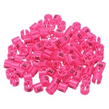 100 Pack Clothes Hanger Marker Number 35 Size Tag Fit 3mm Rod Rose Red